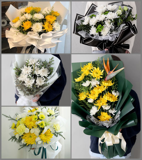 山东莱芜莱城区杨庄镇后郭庄村白事花束代送